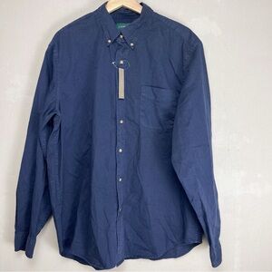 NEW J crew Always Blue Button Down Single Chest Pocket Cotton Shirt Size Large